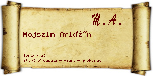 Mojszin Arián névjegykártya